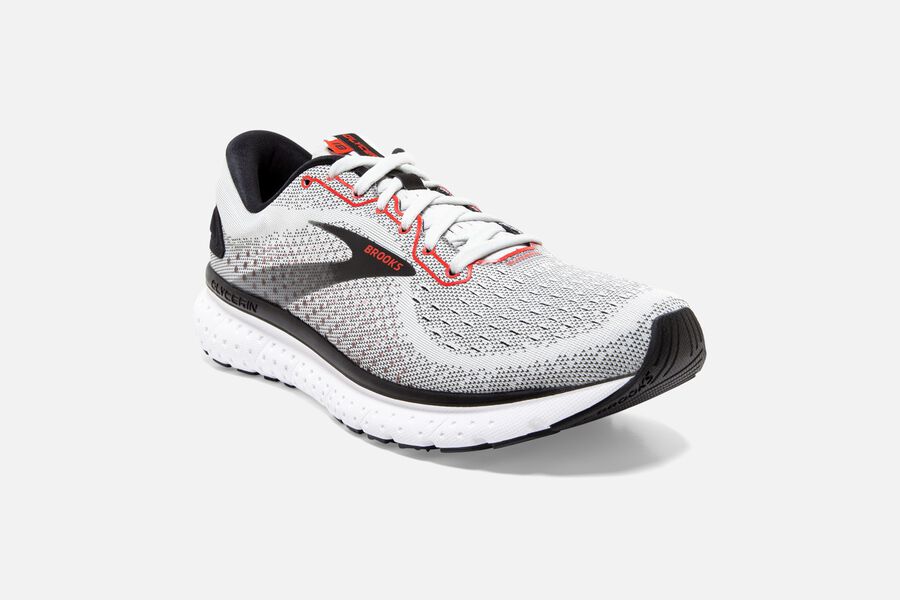 Brooks Glycerin 18 Road Running Shoes Mens - White/Black - ZYNGK-2849